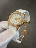 Patek Philippe Aquanaut Luce 5269/200R Watch - 18K Rose Gold Case - Diamond Bezel - White Dial