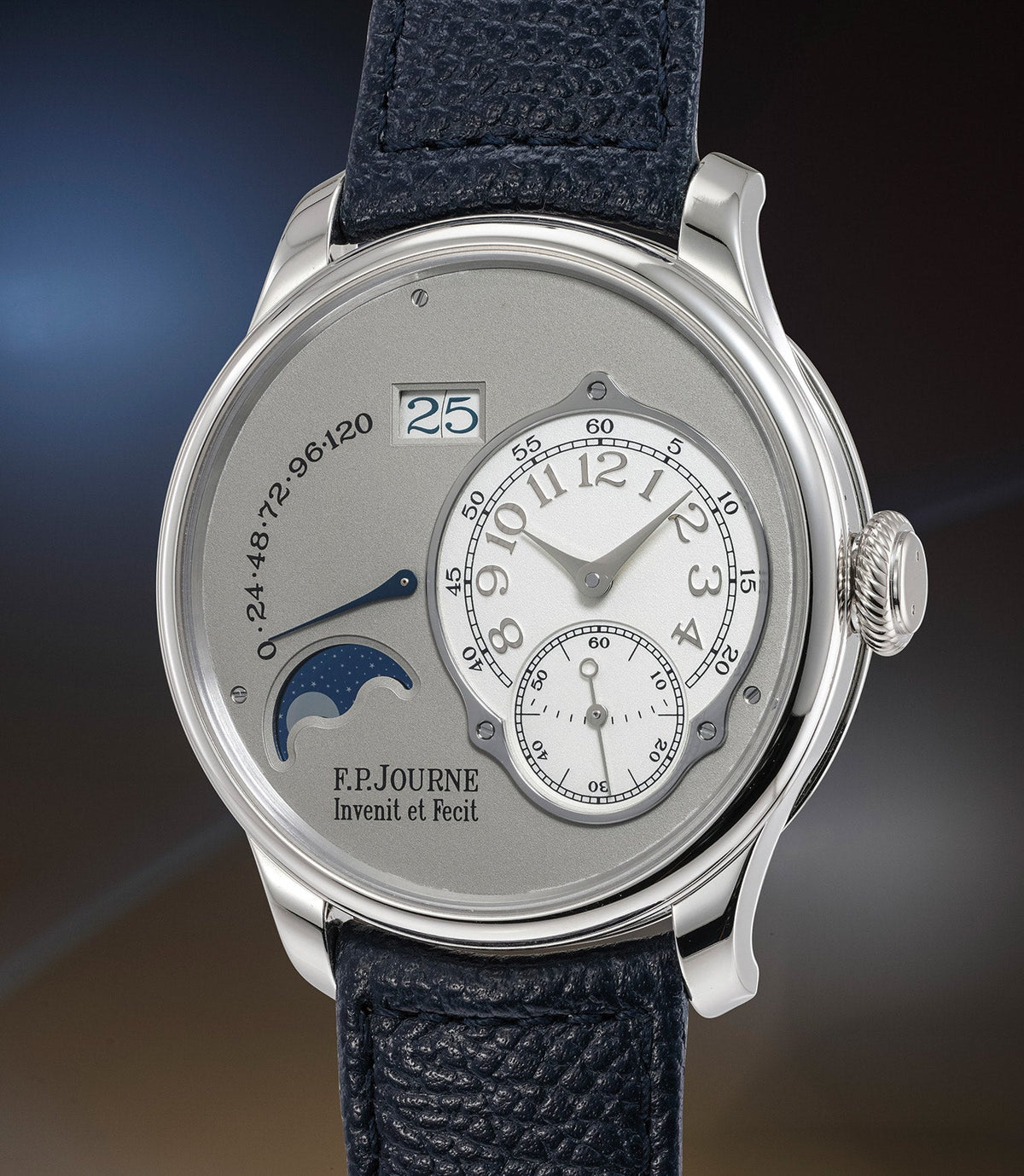 F.P. Journe Octa Lune Watch - 38 mm Platinum Case - Grey Dial - Brass Movement