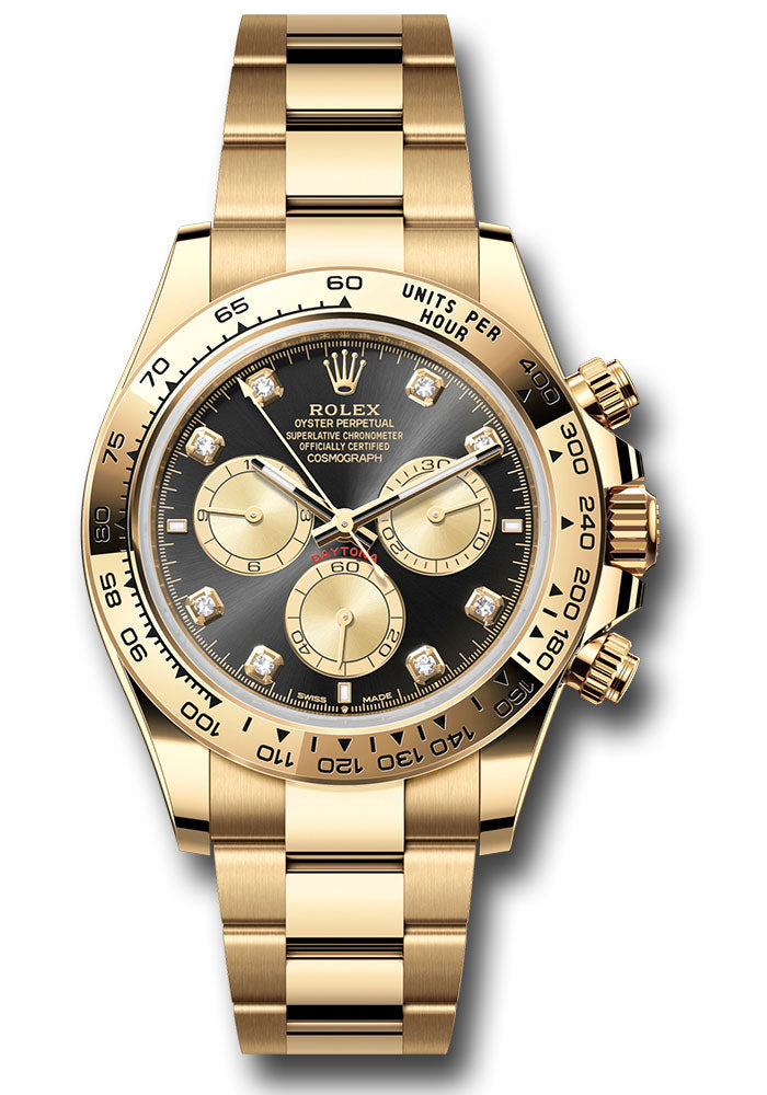 Rolex Yellow Gold Cosmograph Daytona 126508 Watch - Fixed Bezel - Black And Golden Diamond Dial - Oy - Unused Watches