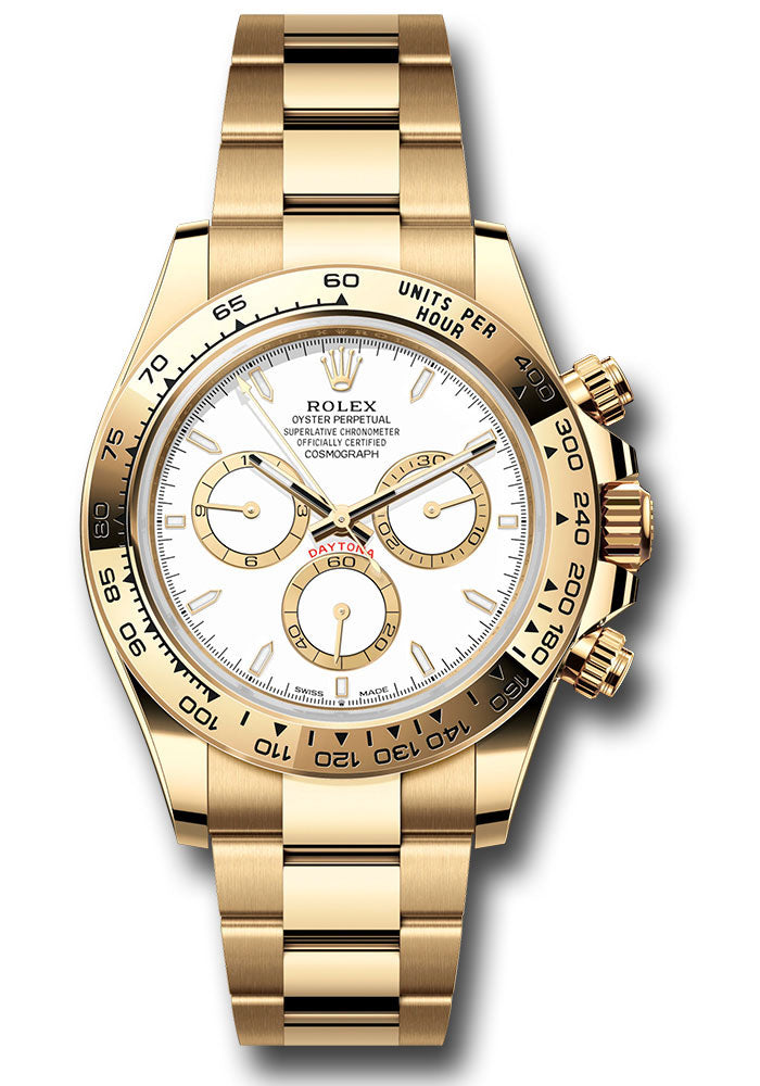 Rolex Yellow Gold Cosmograph Daytona 126508 Watch - Fixed Bezel - White Index Dial - Oyster Bracelet - Unused Watches