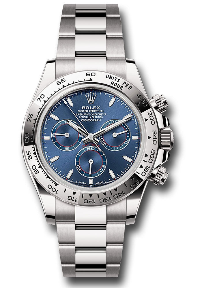 Rolex White Gold Cosmograph Daytona 126509 Watch - Fixed Bezel - Blue Dial - Oyster Bracelet - Unused Watches