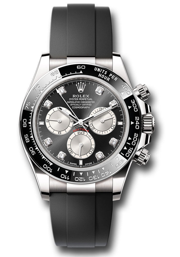 Rolex White Gold Cosmograph Daytona 126519LN Watch - Black Cerachrom Bezel - Black And Steel Diamond - Unused Watches