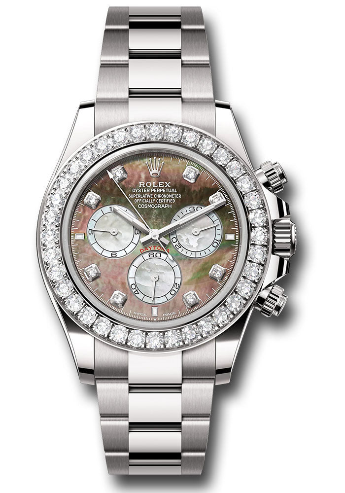 Rolex White Gold Cosmograph Daytona 126579RBR Watch - Diamond Bezel - Black And White Mother-Of-Pear - Unused Watches