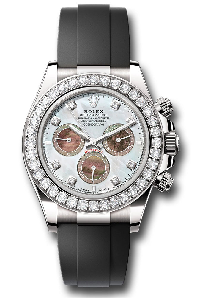 Rolex White Gold Cosmograph Daytona 126589RBR Watch - Diamond Bezel - White And Black Mother-Of-Pear - Unused Watches