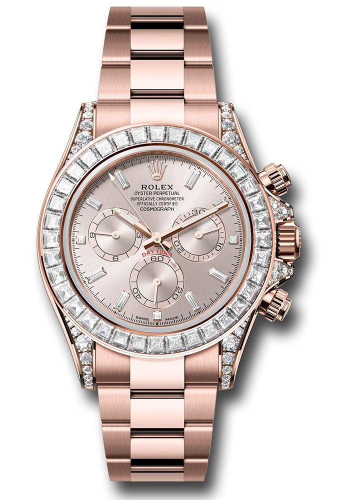 Rolex Everose Gold Cosmograph Daytona 126595TBR Watch - Diamond Lugs - Diamond Bezel - Sundust Diamo - Unused Watches