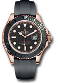 Rolex Everose Gold Yacht-Master 40 126655 Watch - Black Dial - Oysterflex Strap - Unused Watches