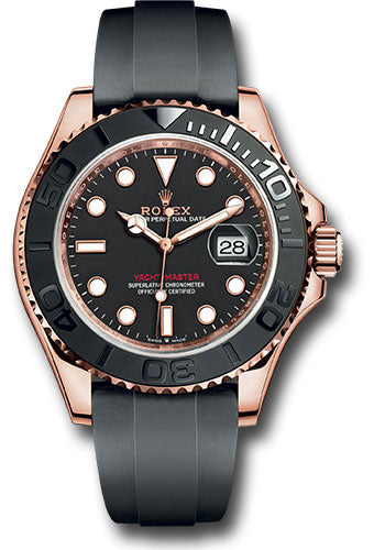 Rolex Everose Gold Yacht-Master 40 126655 Watch - Black Dial - Oysterflex Strap - Unused Watches