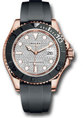 Rolex Everose Gold Yacht-Master 40 126655 Watch - Diamond Paved Dial - Oysterflex Strap - Unused Watches