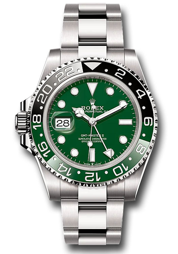 Rolex White Gold GMT-Master II 126729VTNR Watch - Bidirectional Rotatable Bezel - Green Ceramic Dial - Unused Watches