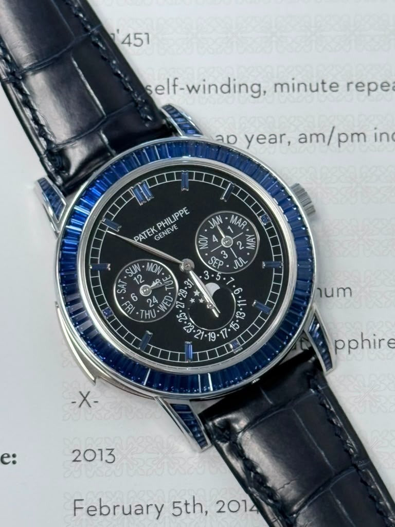 Patek Philippe 5073P Minute Repeater Perpetual Calendar Watch - 42 mm Platinum Case - Factory Sapphire-Set Bezel
