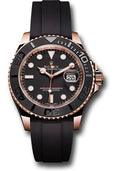 Rolex Everose Gold Yacht-Master 37 268655 Watch - Matt Black Dial - Oysterflex Strap - Unused Watches