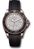 Rolex Everose Gold Yacht-Master 37 268655 Watch - Diamond Paved Dial - Oysterflex Strap - Unused Watches