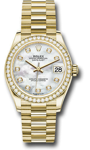 Rolex Yellow Gold Datejust 31 278288RBR Watch - Diamond Bezel - Mother-of-Pearl Diamond Dial - Presi - Unused Watches