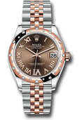Rolex Steel and Everose Gold Datejust 31 278341RBR Watch - 24 Diamond Bezel - Dark Rhodium Diamond R - Unused Watches