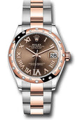 Rolex Steel and Everose Gold Datejust 31 278341RBR Watch - 24 Diamond Bezel - Dark Rhodium Diamond R - Unused Watches