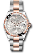 Rolex Everose Rolesor Datejust 31 278341RBR Watch - Domed, Diamond Bezel - Silver Floral Motif Diamo - Unused Watches