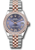 Rolex Steel and Everose Gold Datejust 31 278381RBR Watch - 46 Diamond Bezel - Aubergine Diamond Roma - Unused Watches