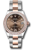 Rolex Steel and Everose Gold Datejust 31 278381RBR Watch - 46 Diamond Bezel - Chocolate Diamond Roma - Unused Watches