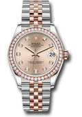 Rolex Steel and Everose Gold Datejust 31 278381RBR Watch - 46 Diamond Bezel - Rosé Diamond Dial - Ju - Unused Watches
