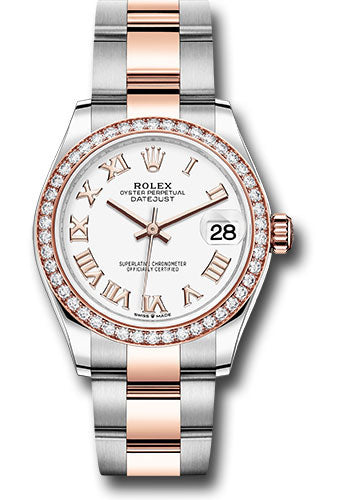 Rolex Steel and Everose Gold Datejust 31 278381RBR Watch - 46 Diamond Bezel - White Roman Dial - Oys - Unused Watches