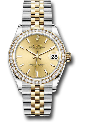 Rolex Steel and Yellow Gold Datejust 31 278383RBR Watch - Diamond Bezel - Champagne Index Dial - Jub - Unused Watches
