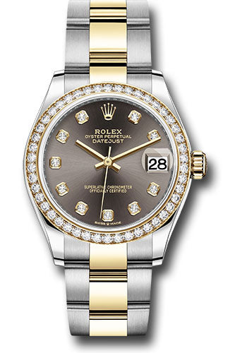 Rolex Steel and Yellow Gold Datejust 31 278383RBR Watch - Diamond Bezel - Dark Grey Diamond Dial - O - Unused Watches