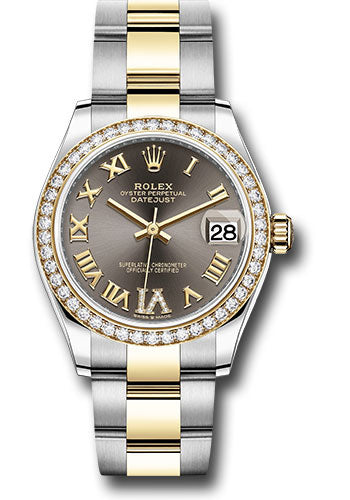 Rolex Steel and Yellow Gold Datejust 31 278383RBR Watch - Diamond Bezel - Dark Grey Diamond Roman Si - Unused Watches