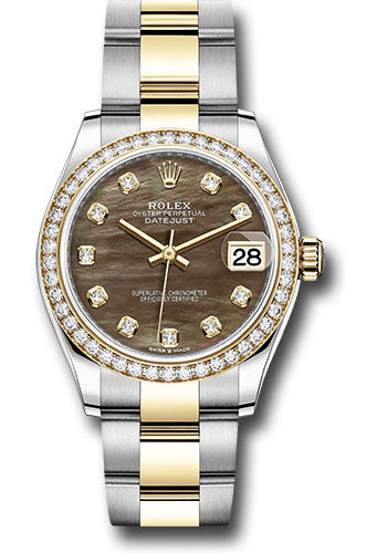 Rolex Steel and Yellow Gold Datejust 31 278383RBR Watch - Diamond Bezel - Dark Mother-of-Pearl Diamo - Unused Watches