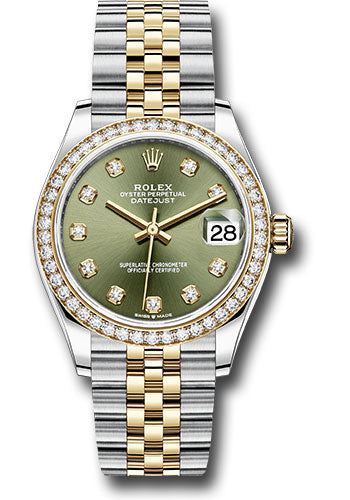 Rolex Steel and Yellow Gold Datejust 31 278383RBR Watch - Diamond Bezel - Olive Green Diamond Dial - - Unused Watches