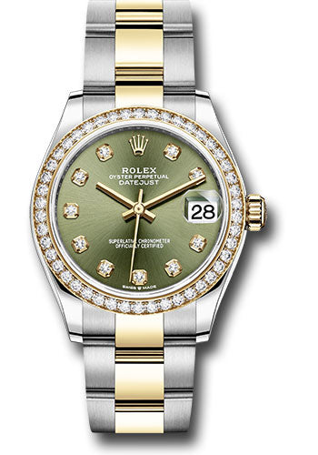 Rolex Steel and Yellow Gold Datejust 31 278383RBR Watch - Diamond Bezel - Olive Green Diamond Dial - - Unused Watches