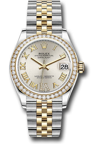 Rolex Steel and Yellow Gold Datejust 31 278383RBR Watch - Diamond Bezel - Silver Diamond Roman Six D - Unused Watches