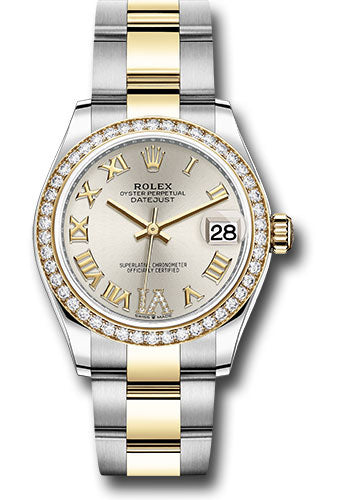 Rolex Steel and Yellow Gold Datejust 31 278383RBR Watch - Diamond Bezel - Silver Diamond Roman Six D - Unused Watches