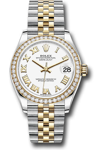 Rolex Steel and Yellow Gold Datejust 31 278383RBR Watch - Diamond Bezel - White Roman Dial - Jubilee - Unused Watches