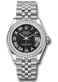 Rolex Steel and White Gold Datejust 31 278384RBR Watch - Diamond Bezel - Black Roman Dial - Jubilee  - Unused Watches