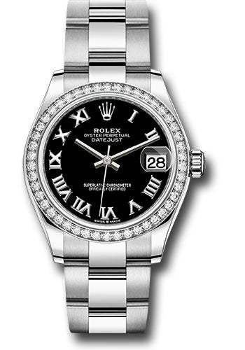 Rolex Steel and White Gold Datejust 31 278384RBR Watch - Diamond Bezel - Black Roman Dial - Oyster B - Unused Watches