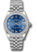 Rolex Steel and White Gold Datejust 31 278384RBR Watch - Diamond Bezel - Blue Roman Dial - Jubilee B - Unused Watches