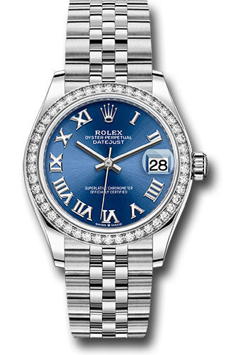 Rolex Steel and White Gold Datejust 31 278384RBR Watch - Diamond Bezel - Blue Roman Dial - Jubilee B - Unused Watches