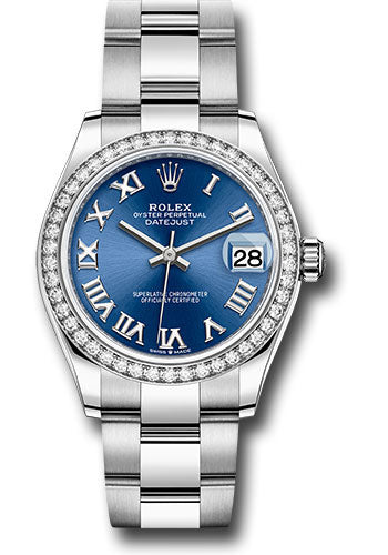 Rolex Steel and White Gold Datejust 31 278384RBR Watch - Diamond Bezel - Blue Roman Dial - Oyster Br - Unused Watches
