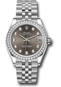 Rolex Steel and White Gold Datejust 31 278384RBR Watch - Diamond Bezel - Dark Grey Diamond Dial - Ju - Unused Watches