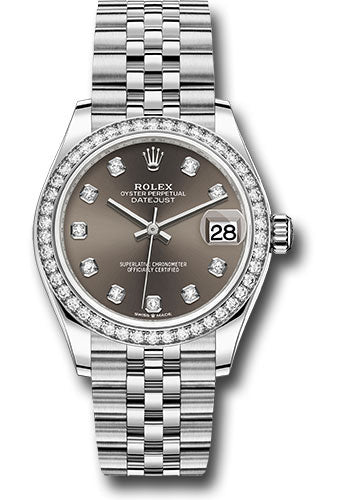 Rolex Steel and White Gold Datejust 31 278384RBR Watch - Diamond Bezel - Dark Grey Diamond Dial - Ju - Unused Watches