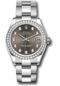 Rolex Steel and White Gold Datejust 31 278384RBR Watch - Diamond Bezel - Dark Grey Diamond Dial - Oy - Unused Watches