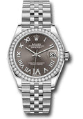 Rolex Steel and White Gold Datejust 31 278384RBR Watch - Diamond Bezel - Dark Grey Roman Diamond 6 D - Unused Watches