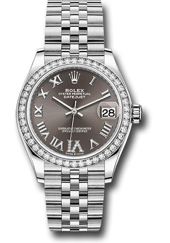 Rolex Steel and White Gold Datejust 31 278384RBR Watch - Diamond Bezel - Dark Grey Roman Diamond 6 D - Unused Watches