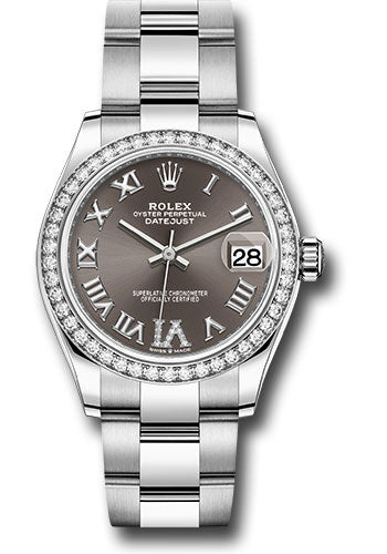 Rolex Steel and White Gold Datejust 31 278384RBR Watch - Diamond Bezel - Dark Grey Roman Diamond 6 D - Unused Watches
