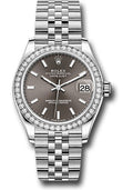 Rolex Steel and White Gold Datejust 31 278384RBR Watch - Diamond Bezel - Dark Grey Index Dial - Jubi - Unused Watches