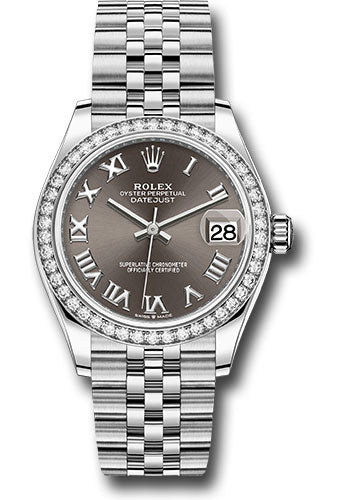 Rolex Steel and White Gold Datejust 31 278384RBR Watch - Diamond Bezel - Dark Grey Roman Dial - Jubi - Unused Watches