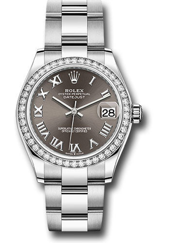 Rolex Steel and White Gold Datejust 31 278384RBR Watch - Diamond Bezel - Dark Grey Roman Dial - Oyst - Unused Watches