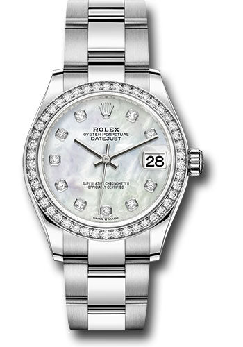 Rolex Steel and White Gold Datejust 31 278384RBR Watch - Diamond Bezel - White Mother-Of-Pearl Diamo - Unused Watches