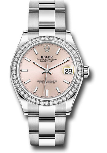 Rolex Steel and White Gold Datejust 31 278384RBR Watch - Diamond Bezel - Pink Index Dial - Oyster Br - Unused Watches