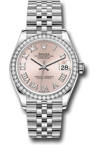 Rolex Steel and White Gold Datejust 31 278384RBR Watch - Diamond Bezel - Pink Roman Dial - Jubilee B - Unused Watches